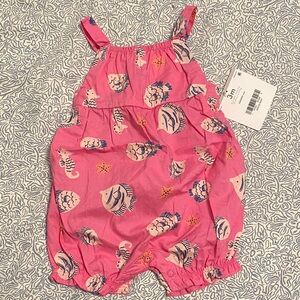 NWT Carters pink fish print baby romper
